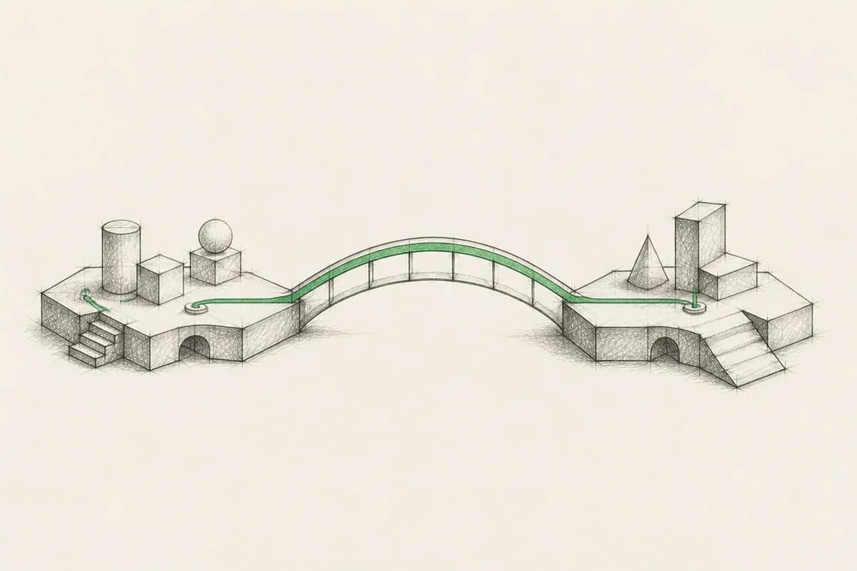 Two separate operating systems joined by one clear bridge