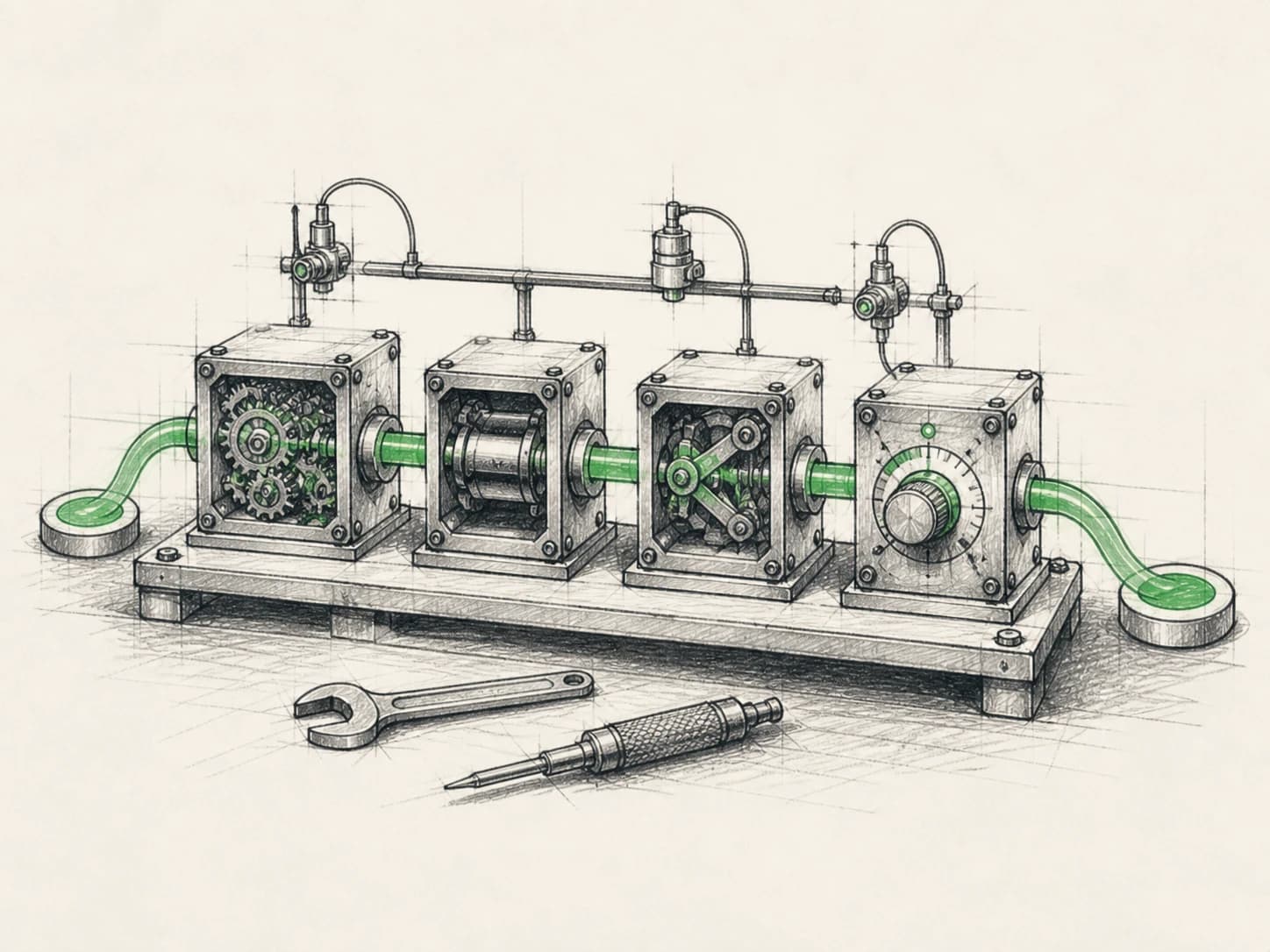 A hand-drawn operating loop being monitored and tuned over time